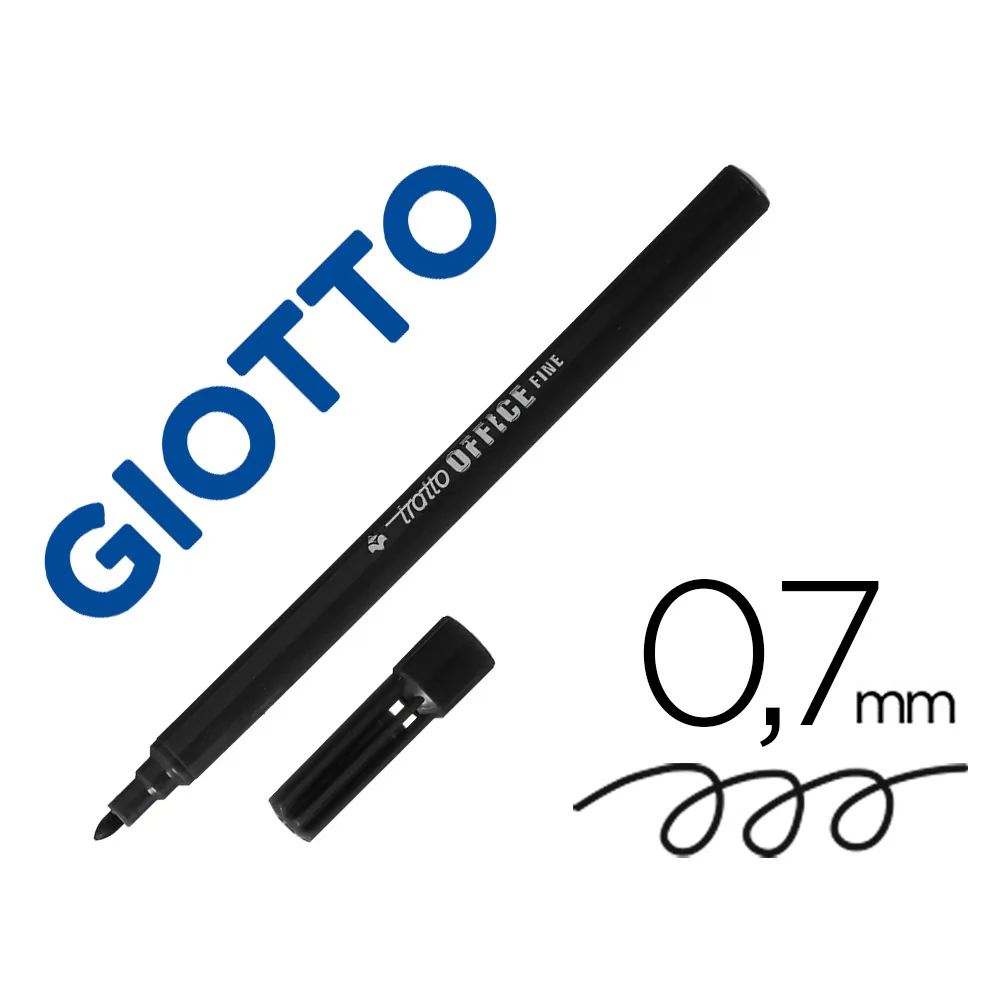 Rotulador Tratto Office Fine Punta de Fibra Trazo 0,7 MM Negro