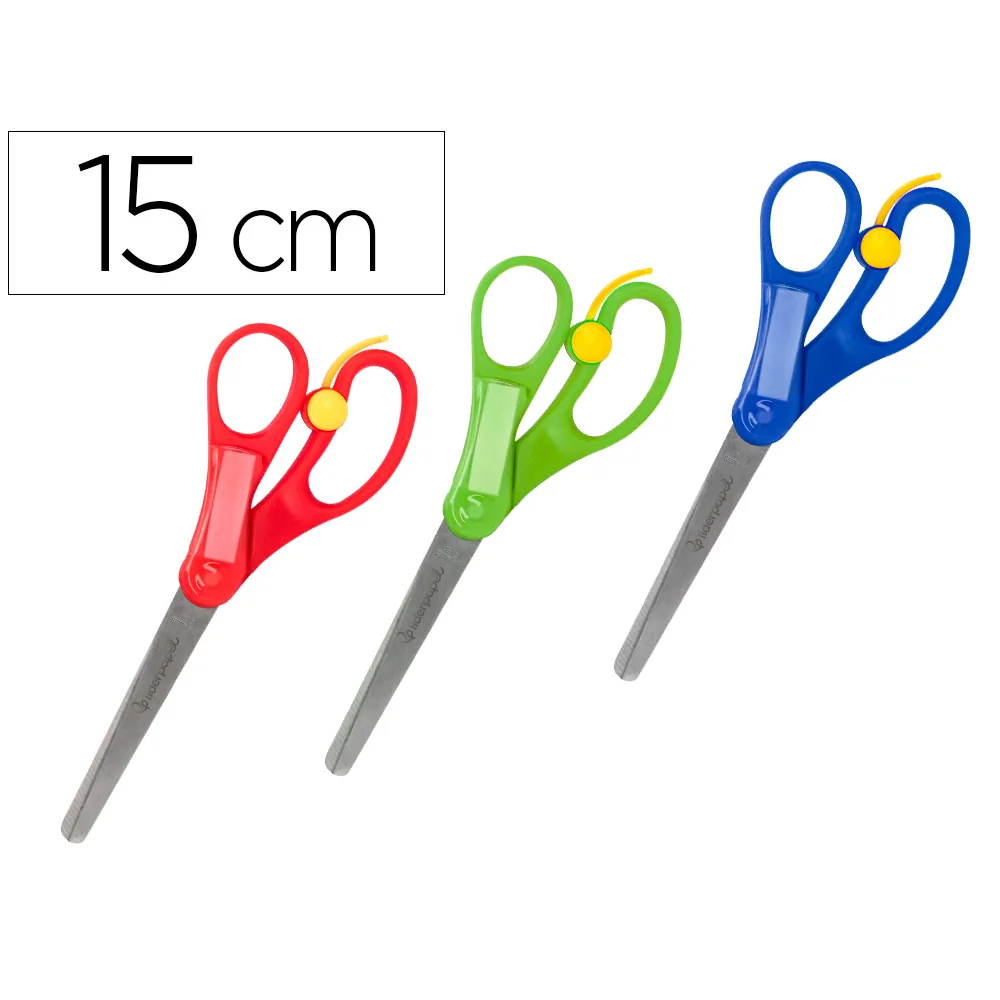 Tijera Liderpapel 15 CM con Resorte para Facilitar el Corte Unidad