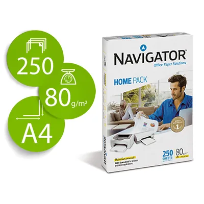 NAVIGATOR Papel Fotocopiadora Navigator Home Pack DIN A4 80 Gramos Paquete de 250 Hojas