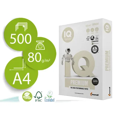 IQ PREMIUM Papel Fotocopiadora Iq Premium DIN A4 100 Gramos Paquete de 500 Hojas
