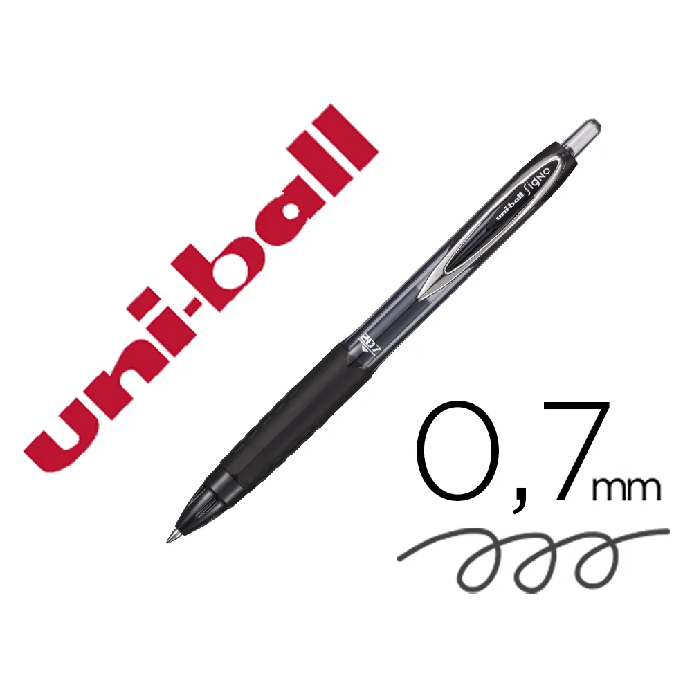 Boligrafo Uni-ball Signo 207E Retractil 0,7 MM Color Negro