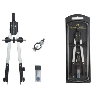 Compas Faber Castell Escolar de Ajuste Rapido con Adaptador Universal