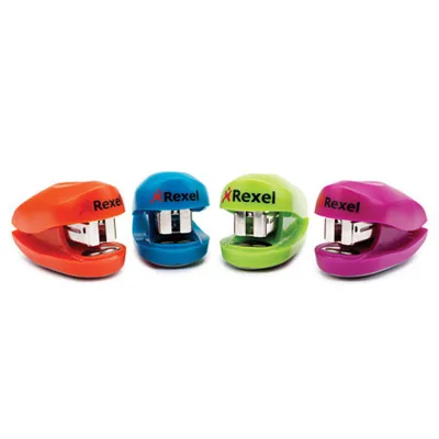 REXEL Grapadora Rexel Buddy + Caja Grapas Capacidad 10 Hojas Colores Surtidos