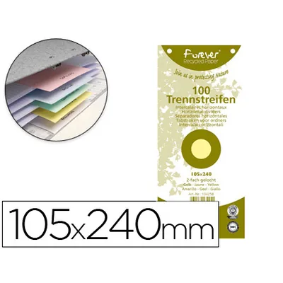 EXACOMPTA Separador Exacompta Cartulina de 180 G Juego de 100 Separadores 105X240 MM con 2 Taladros Color Amarillo