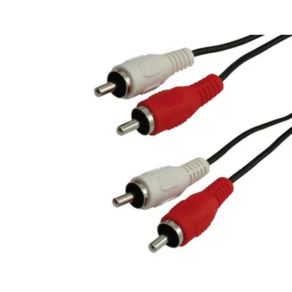 Cable Rca de Audio y Video Mediarange Longitud 3 M 2 Conectores Cable en Color Negro