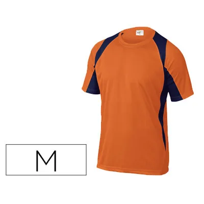 DELTAPLUS Camiseta Deltaplus Poliester Manga Corta Cuello Redondo Tratamiento Secado Rapido Color Naranja-marino Talla M