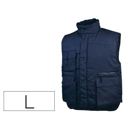 Chaleco Deltaplus Multibolsillos con Cremallera Cintura Elastica Color Azul Naranja Talla L