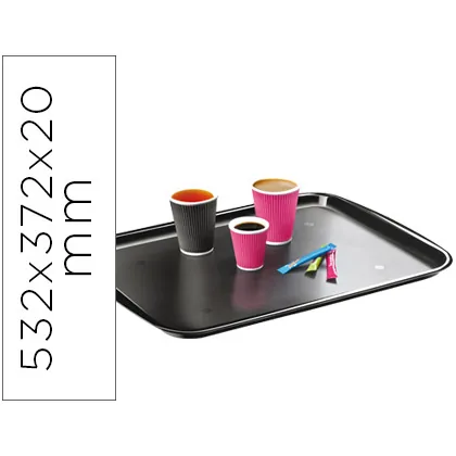 Bandeja Cep Diseño Clasico Policarbonato Color Negro 532X372X20 MM