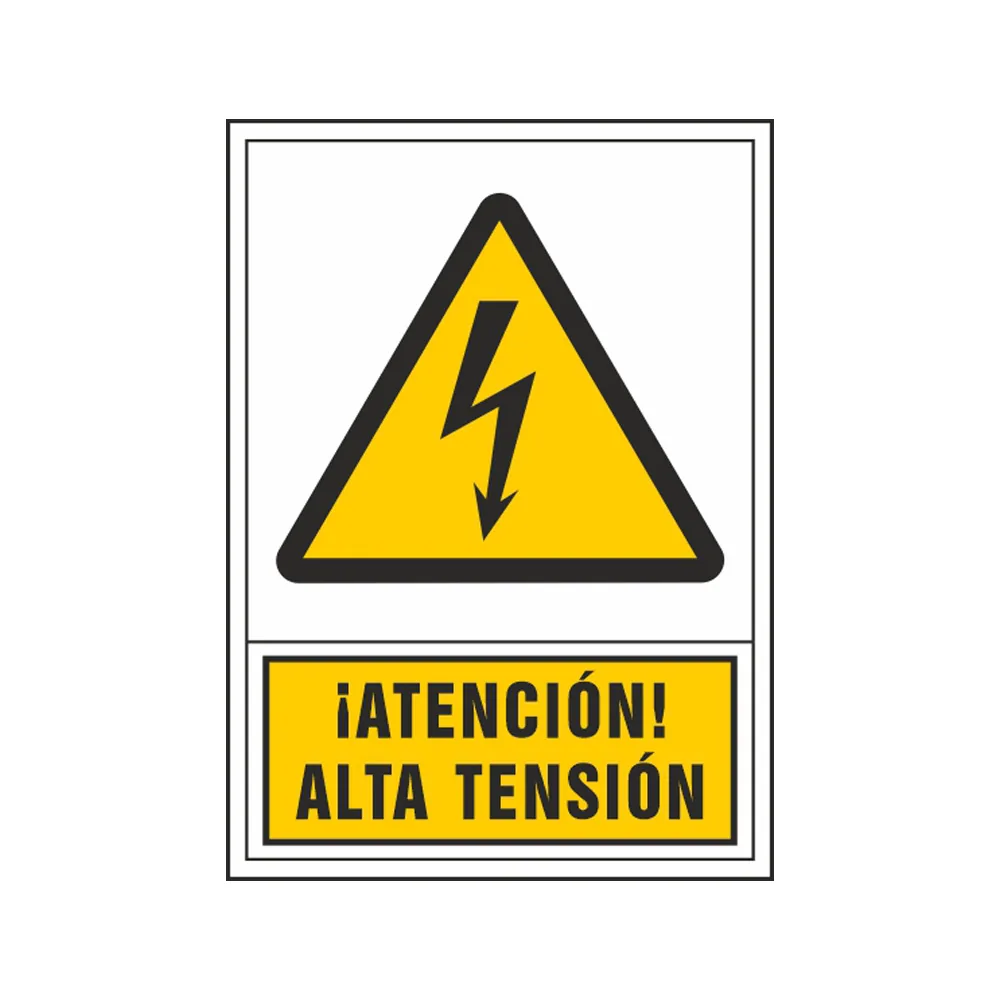Pictograma Syssa Señal de Advertencia Atencion! Alta Tension en Pvc 245X345 MM