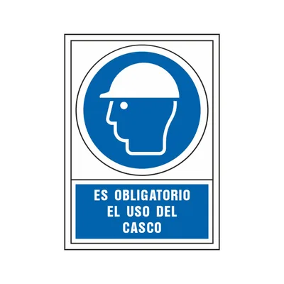 SYSSA Pictograma Syssa Señal de Obligacion Es Obligatorio el Uso de Casco en Pvc 245X345 MM