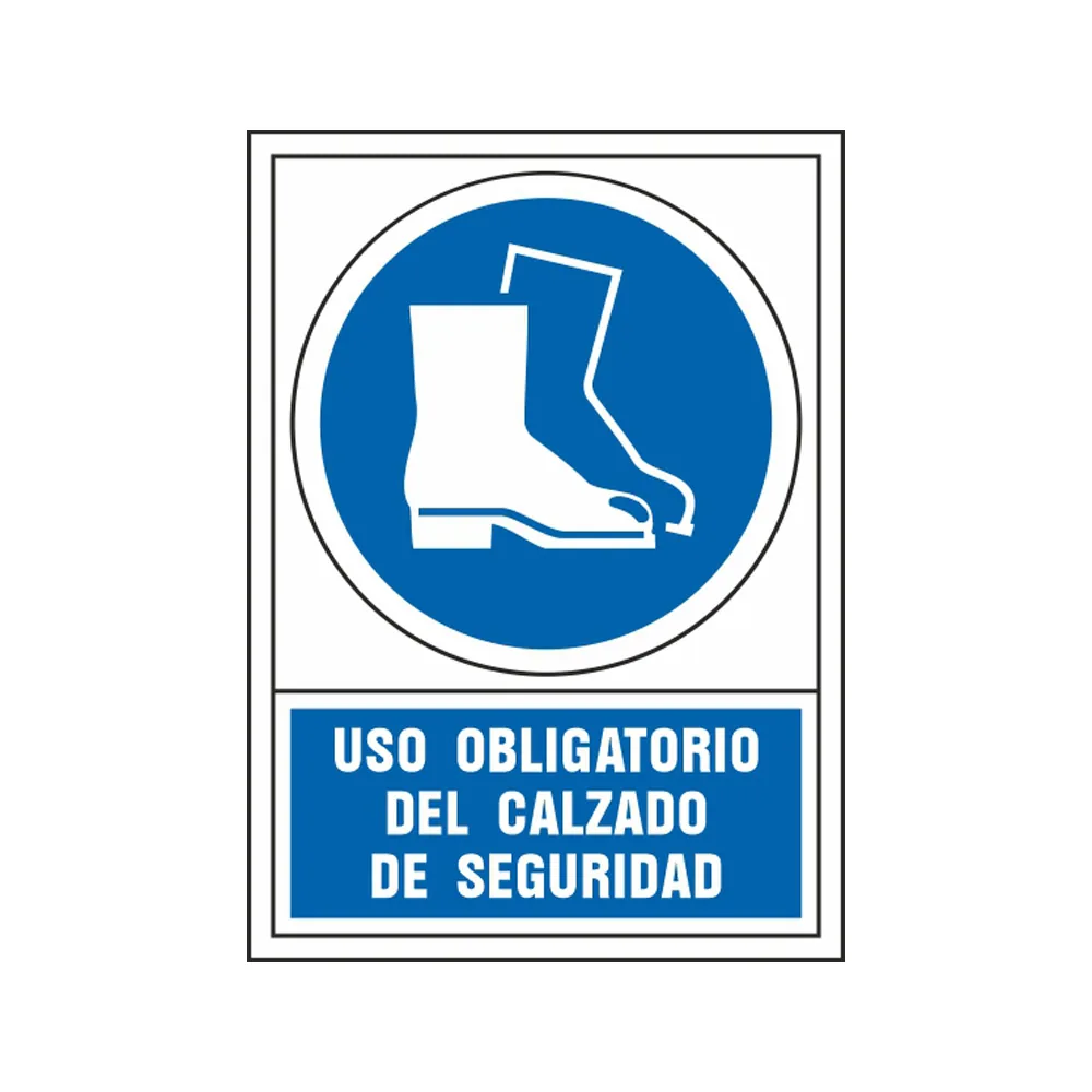 Pictograma Syssa Señal de Obligacion Uso Obligatorio del Calzado de Seguridad en Pvc 245X345 MM