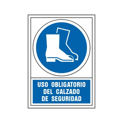 SYSSA Pictograma Syssa Señal de Obligacion Uso Obligatorio del Calzado de Seguridad en Pvc 245X345 MM