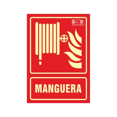 SYSSA Pictograma Syssa Señal de Manguera en Pvc Fotoluminiscente 210X297 MM