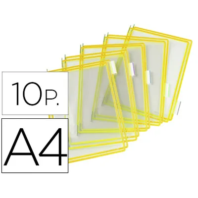 DJOIS Funda para Portacatalogo Djois DIN A4 Color Amarillo Pack de 10 Unidades