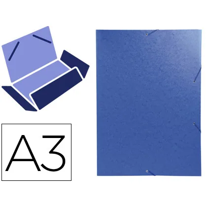 Carpeta Exacompta Gomas Carton Simil-prespan Tres Solapas DIN A3 Azul