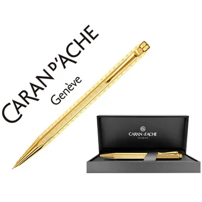 CARAN D' ACHE Portaminas Caran D'ache Ecridor Chevron Placado Dorado 0,7 MM con Estuche