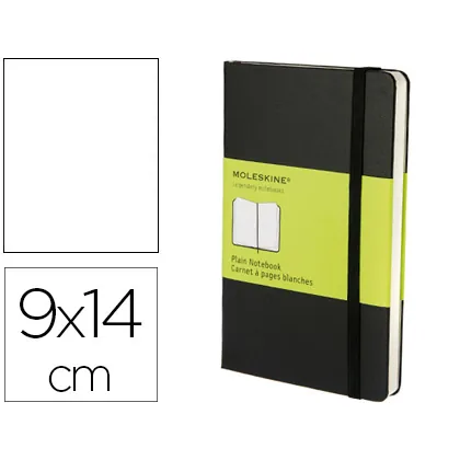 Libreta Moleskine Tapa Dura Liso 192 Hojas Color Negro Cierre con Goma 90X140 MM