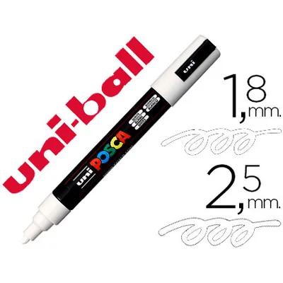 POSCA Rotulador Uni Posca Marcador de Pintura Blanco Punta Redonda 1,8 a 2,5 MM