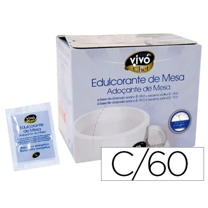 Edulcorante Vivochef de Facil Disolucion Caja de 60 Sobres