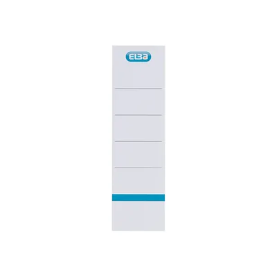ELBA Etiqueta Elba para Archivador Palanca Lomo 80 MM Cartulina Color Blanco 190X54 MM Paquetede 10 Unidades