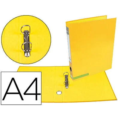 LIDERPAPEL Carpeta de 2 Anillas 25 MM Mixtas Liderpapel A4 Forrado Color System con Ollao y Tarjetero Amarillo