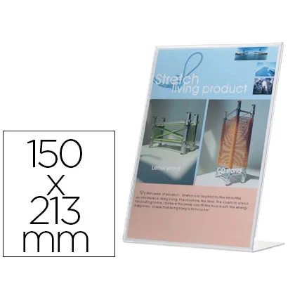 Expositor Sobremesa Q-Connect con Forma de L Metacrilato 150X213 MM