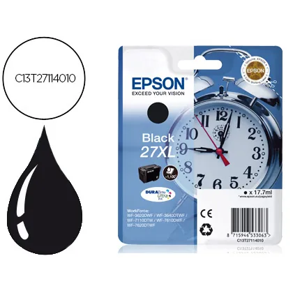 Ink-jet Epson 27XL Wf 3620 / 3640 / 7110 / 7610 / 7620 Negro -1.100 Pag-