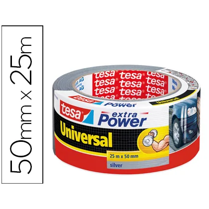 Cinta Adhesiva Tesa Americana 25 M X 50 MM Extra Power Color Plata
