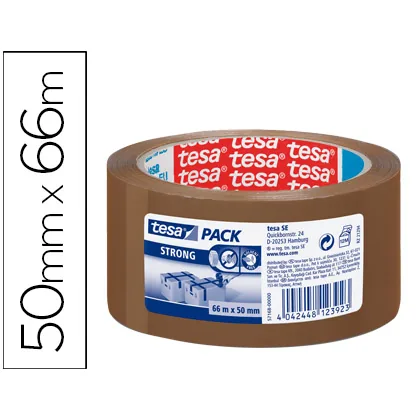 Cinta Adhesiva Tesa Marron Strong 66 M X 50 MM para Embalaje Bajo Ruido
