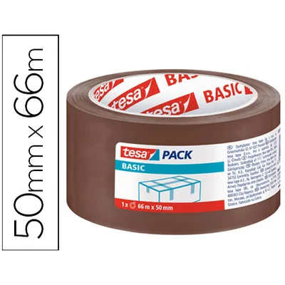 TESA Cinta Adhesiva Tesa Marron Basic 66 M X 50 MM para Embalaje