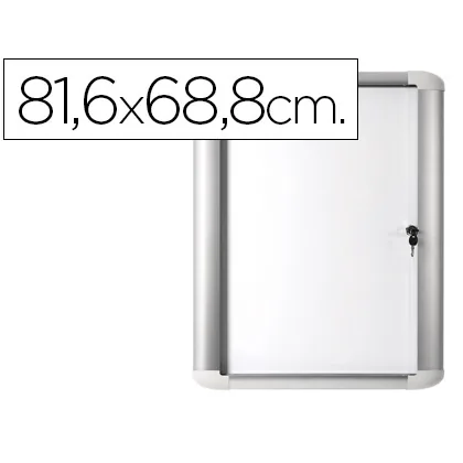 Vitrina de Anuncio Bi-Office Magnetica 816X688 MM para Exterior con Marco de Aluminio y Cerradura
