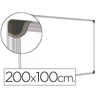 Pizarra Blanca Bi-Office Magnetica Maya W Ceramica Vitrificada Marco de Aluminio 200 X 100 CM con Bandeja para