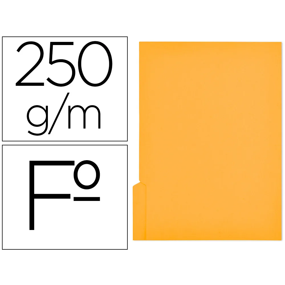 Subcarpeta Cartulina Gio Folio Pestaña Izquierda 250 G/M2 Amarillo