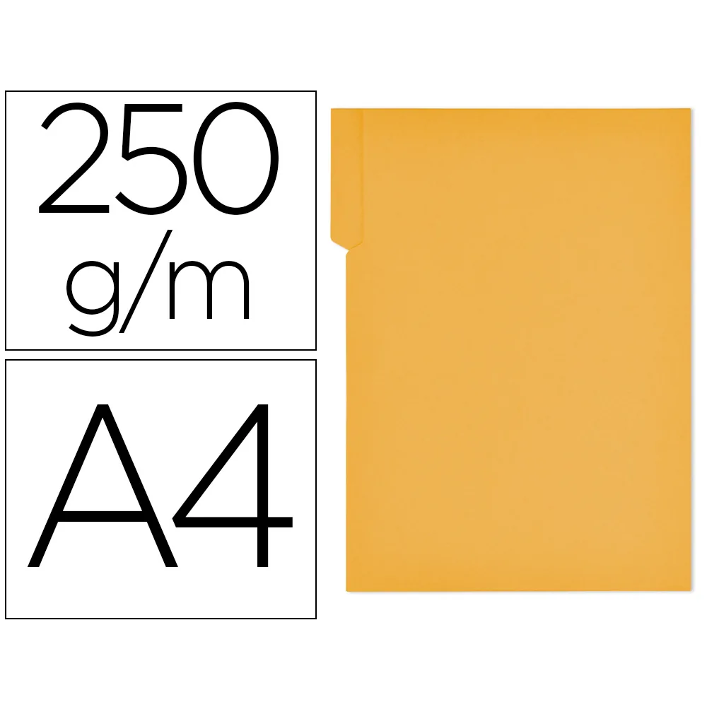 Subcarpeta Cartulina Gio DIN A4 Pestaña Derecha 250 G/M2 Amarillo