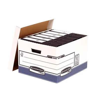 FELLOWES Cajon Fellowes Carton Reciclado para Almacenamiento de Archivo Capacidad 4 Cajas de Archivo Tamaño Folio