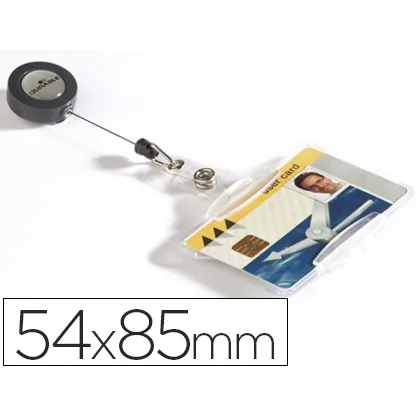 Identificador con Cordon Extensible Durable para 1 Tarjeta Uso Vertical/diseño Abierto Horizontal 54X85 MM