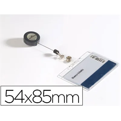 DURABLE Identificador con Cordon Extensible Durable para 1 Tarjeta Uso Vertical/diseño Cerrado Horizontal 54X85 MM
