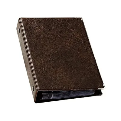 DURABLE Tarjetero Durable Visifix 4 Anillas 25 Fundas con Indice Alfabetico para 200 Tarjetas Visitas 57X90 MM Color Marron
