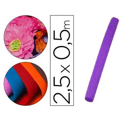 MOR Papel Crespon Liderpapel Rollo de 50 CM X 2,5 M 85G/M2 Morado