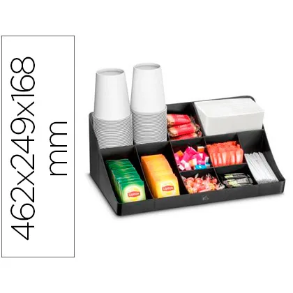 Bandeja Organizadora Cep con 11 Compartimentos Poliestireno Color Negro Especial para Snacks