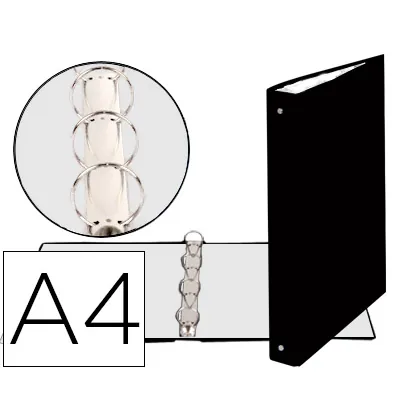Carpeta de 4 Anillas 30MM Redondas Exacompta DIN A4 Carton Forrado Negra
