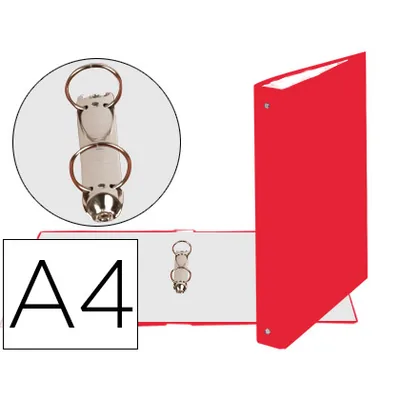 EXACOMPTA Carpeta de 2 Anillas 30MM Redondas Exacompta DIN A4 Carton Forrado Rojo