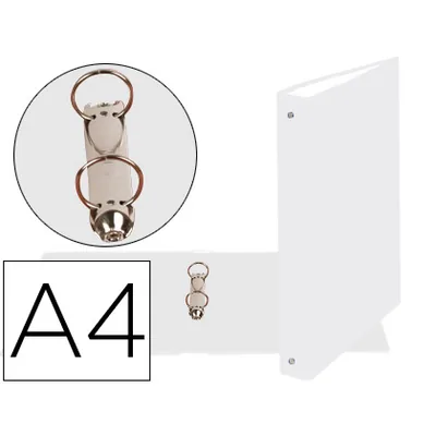 EXACOMPTA Carpeta de 2 Anillas 30MM Redondas Exacompta DIN A4 Carton Forrado Blanco