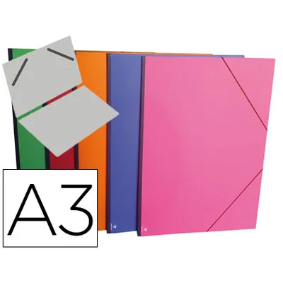 CLAIREFONTAINE Carpeta Planos Clairefontaine DIN A3 con Gomas Carton Gofrado Colores Surtidos