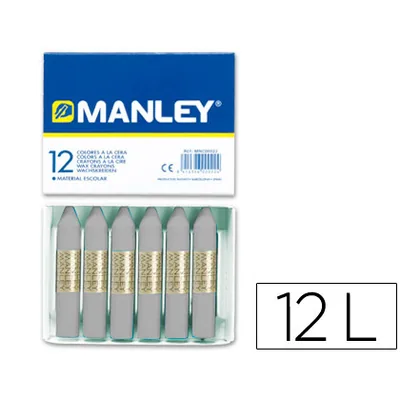 MANLEY Lapices Cera Manley Unicolor Gris n.72 Caja de 12 Unidades