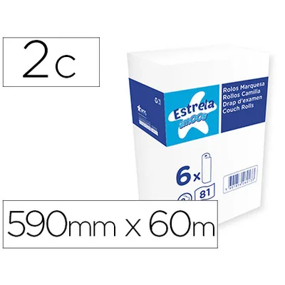 AMOOS Rollo Papel para Camillas Amoos 2 Capas 81 Servicios 590 MM X 60 M