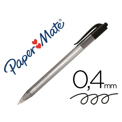 PAPERMATE Boligrafo Paper Mate Inkjoy 100 Retractil Punta Media Negro
