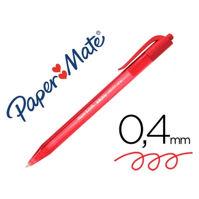 PAPERMATE Boligrafo Paper Mate Inkjoy 100 Retractil Punta Media Rojo