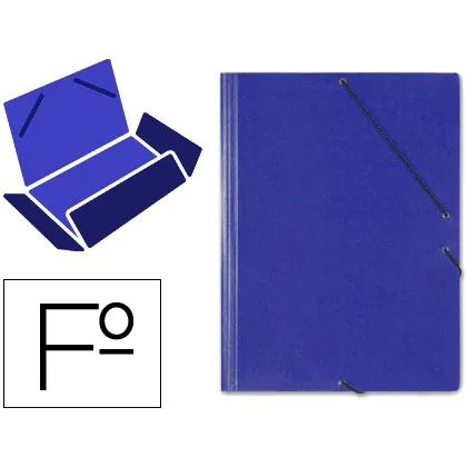 Carpeta Saro Gomas Tres Solapas Carton Folio Color Azul