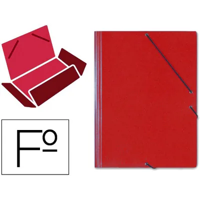 SARO Carpeta Saro Gomas Tres Solapas Carton Folio Color Rojo